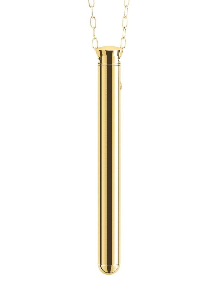 Le Wand Vibrating Necklace Rechargeable Silicone Discreet Vibrator - Gold