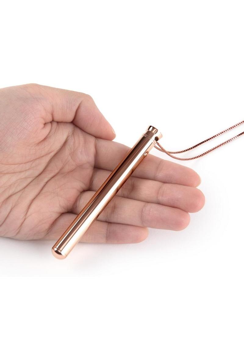 Le Wand Vibrating Necklace Rechargeable Silicone Discreet Vibrator - Rose Gold