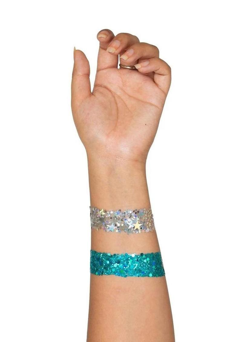 Leg Avenue Divinity Face Jewels Stickers and Body Glitter (2 Packets - Multicolor