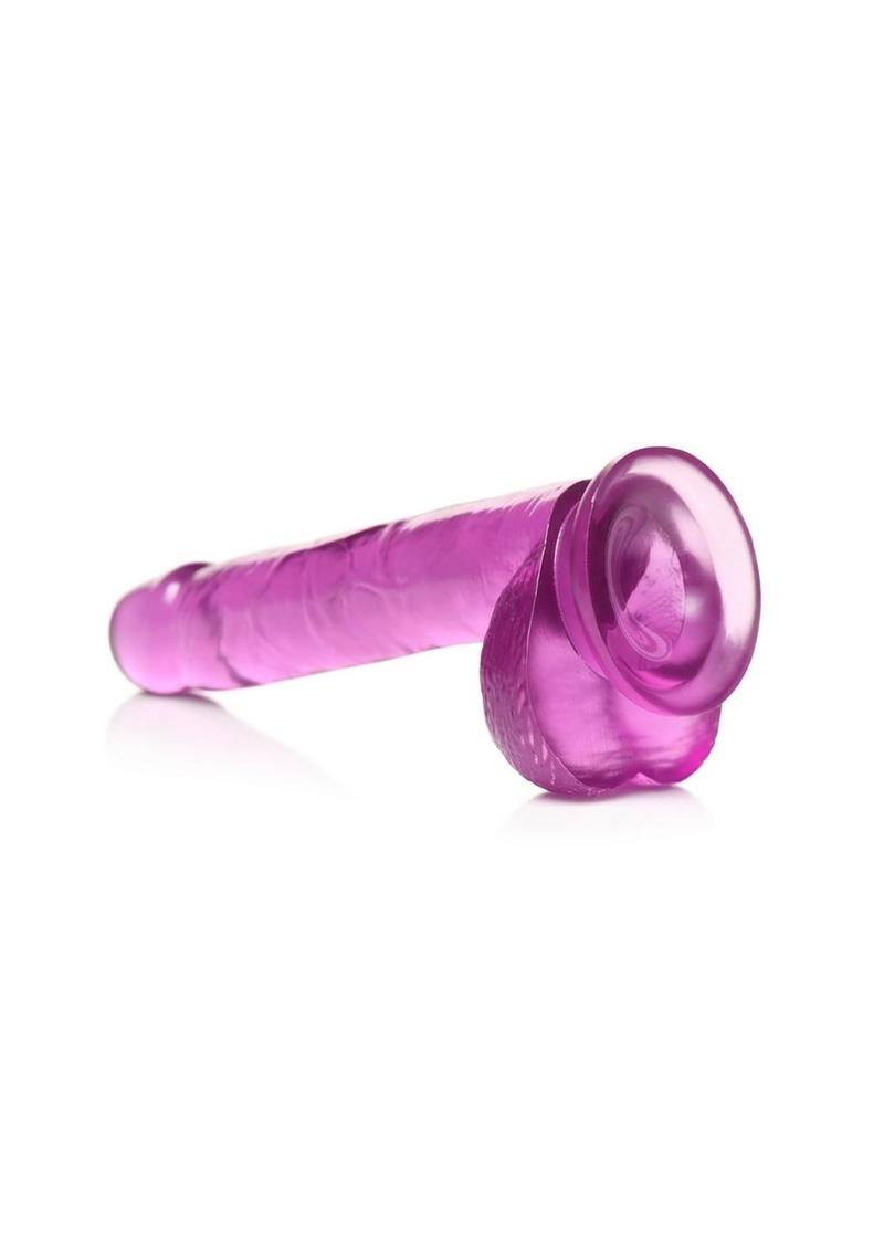 Lollicock Slim Stick Dildo with Balls - Grape Ice/Purple - 7in
