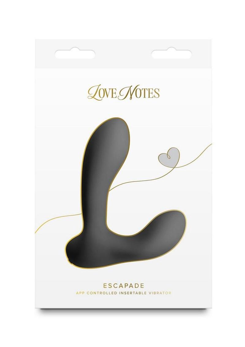 Love Notes Escapade Rechargeable Silicone App Compatible Vibrator - Black