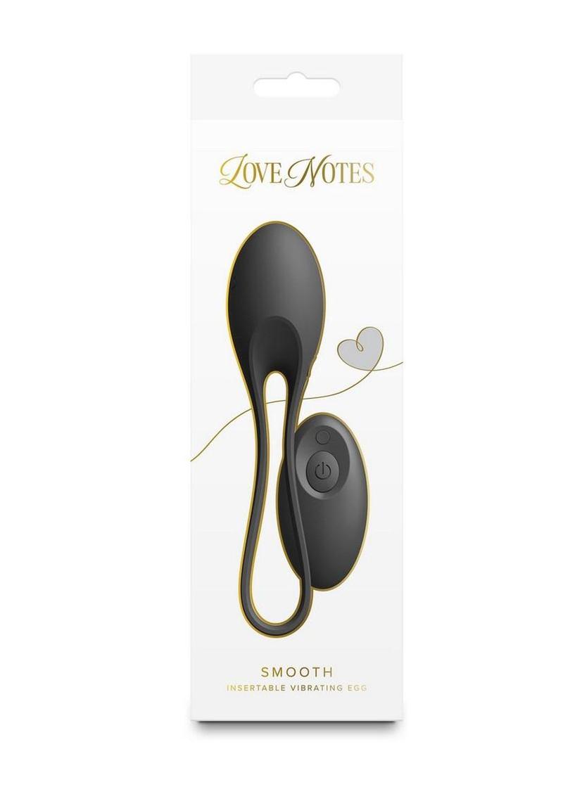Love Notes Smooth Rechargeable Silicone Vibrating Egg - Black
