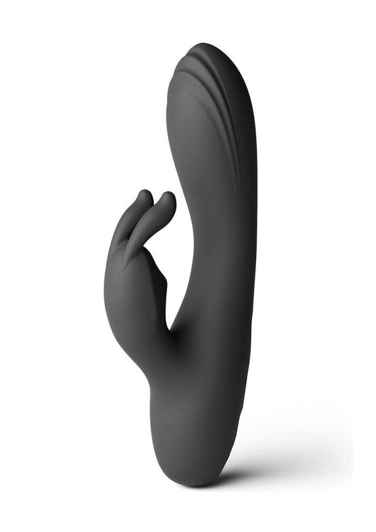 Love Notes Stay Rechargeable Silicone Petite Rabbit Vibrator - Black