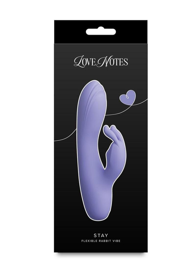 Love Notes Stay Rechargeable Silicone Petite Rabbit Vibrator - Lavender