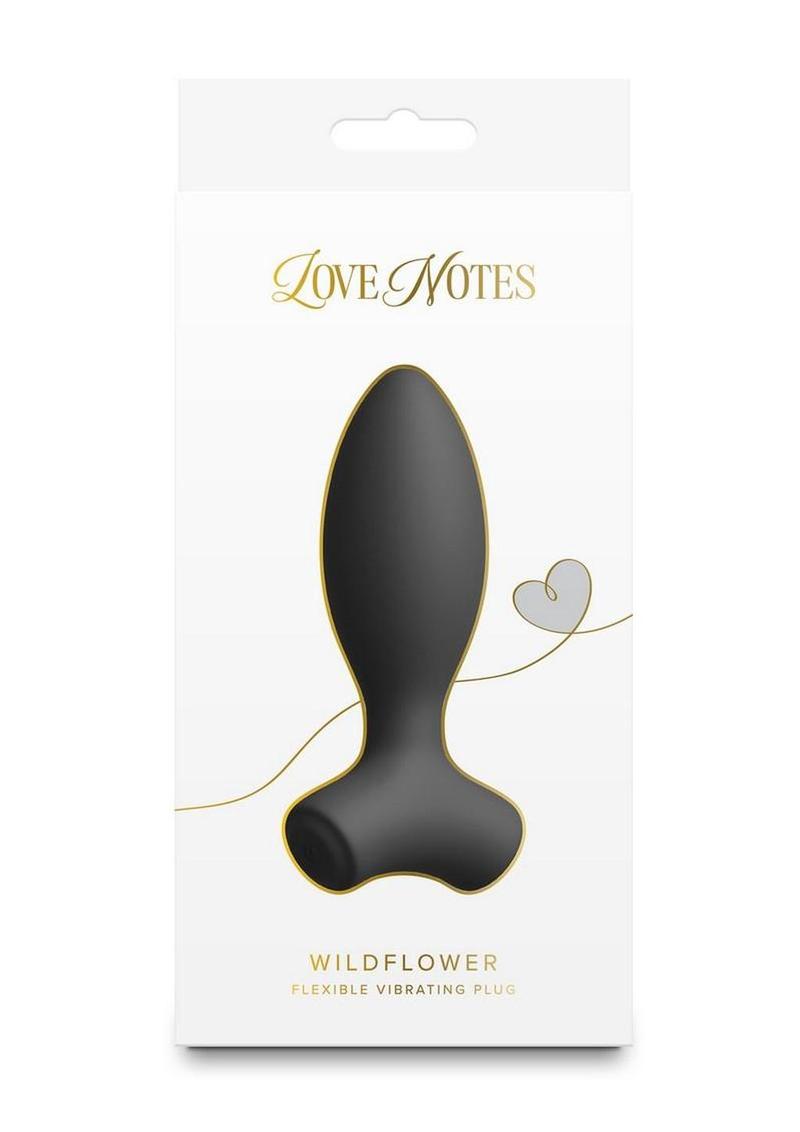 Love Notes Wildflower Rechargeable Silicone Flexible Vibrating Plug - Black
