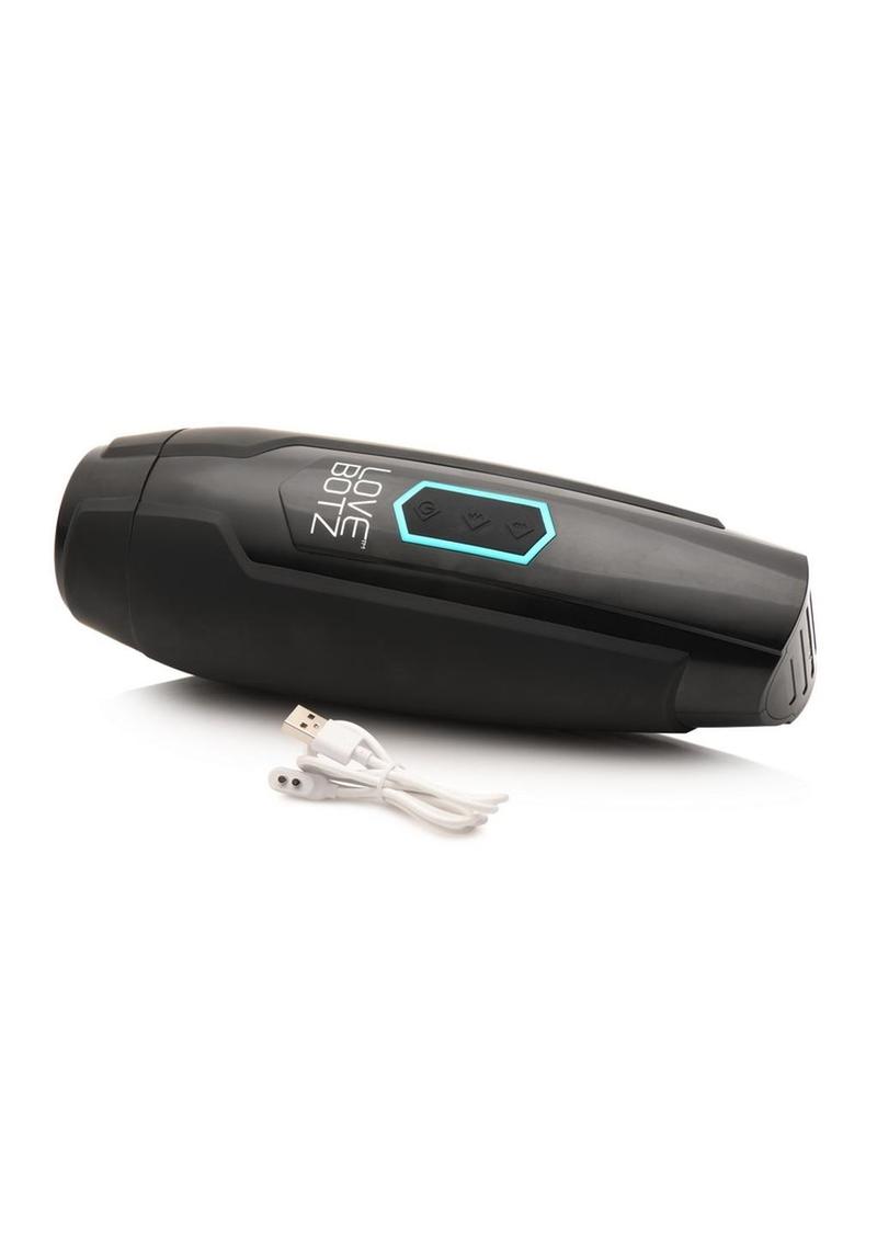 Lovebotz The Milker Max Rechargeable 14x Thrusting and Vibrating Masturbator - Black