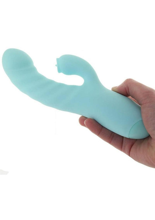 Luv Heat Up Thruster Rechargeable Silicone Vibrator - Aqua/Blue