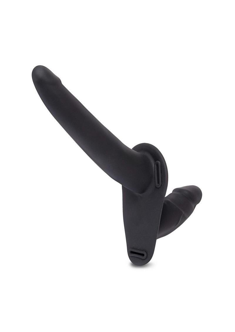 Lux Fetish Silicone Strap-On Harness Dildo - Black