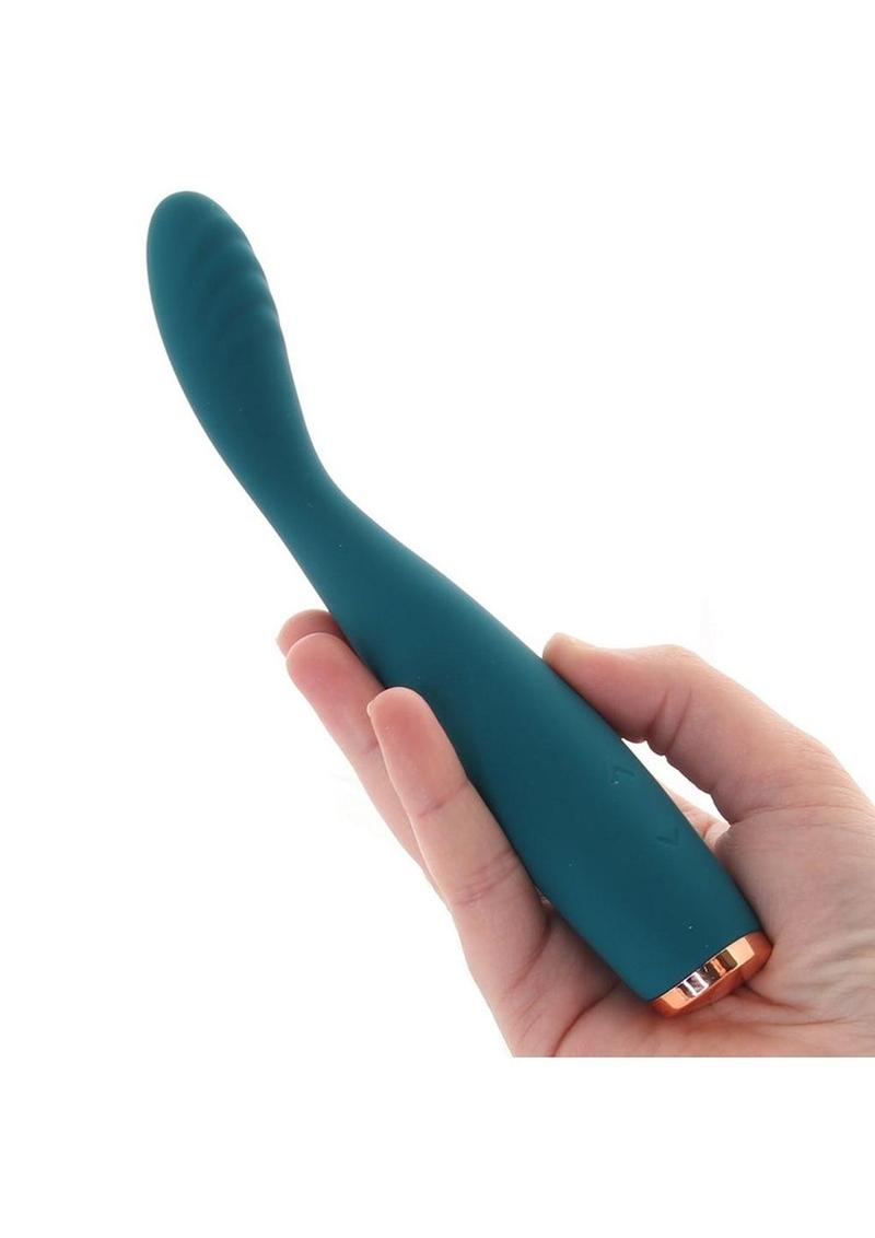 Luxe Lillie Silicone Rechargeable Vibrating Slim Wand Massager - Teal