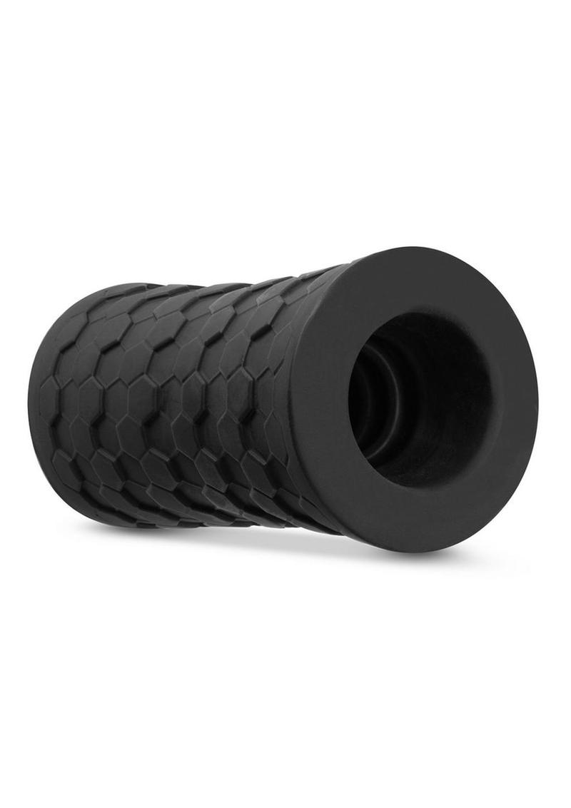 M Elite Platinum Hekx Silicone Dual End Masturbator - Black
