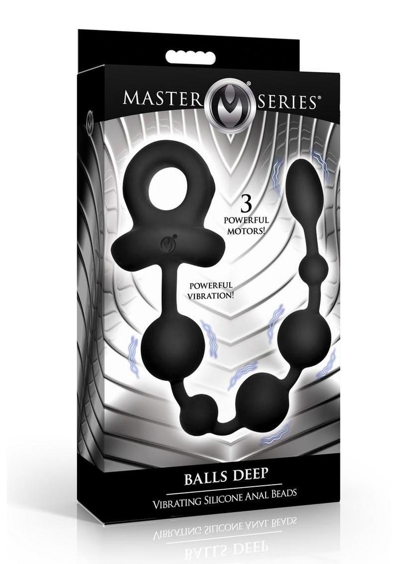 Master Series Balls Deep Vibrating Silicone Anal Beads - Black