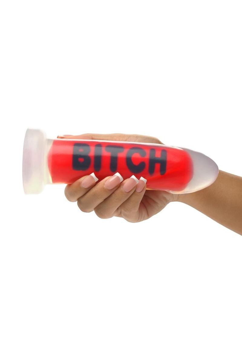 Master Series Bitch Silicone Dildo - Black/Clear/Red