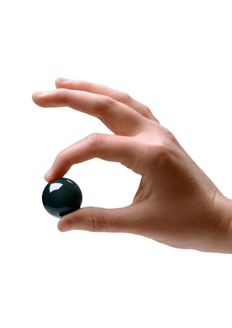 Master Series Jaded Glass Ben Wa Balls - Black/Green