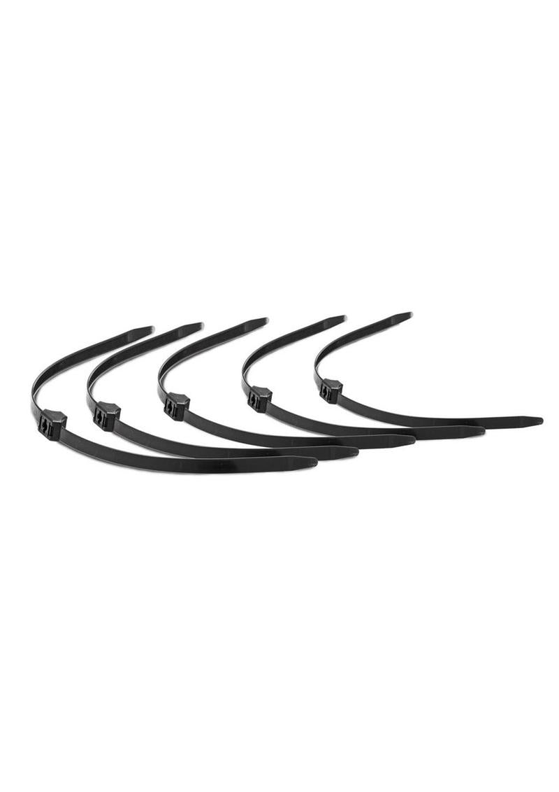 Master Series Misbehaved Zip Tie Police Cuffs - Black - 5 Pack
