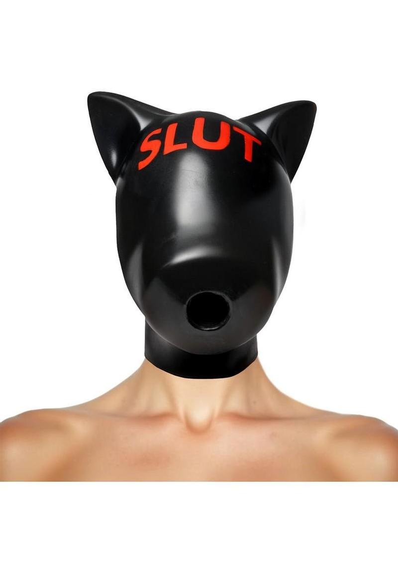 Master Series Slut Silicone Sensory Hood - Black/Red