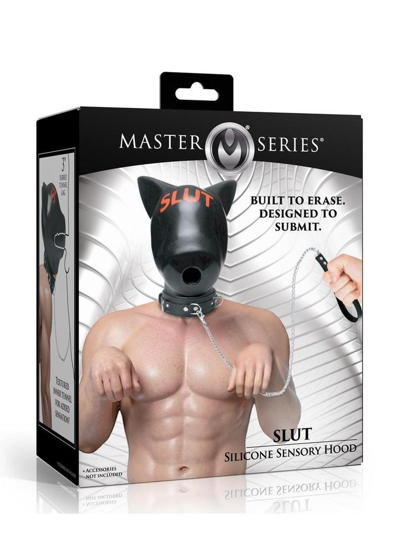 Master Series Slut Silicone Sensory Hood - Black/Red