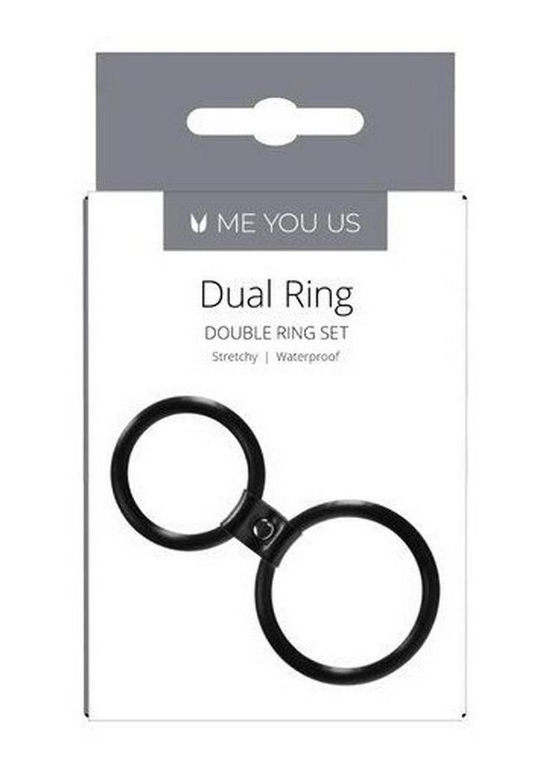 ME YOU US Dual Ring Silicone Cock Ring - Black