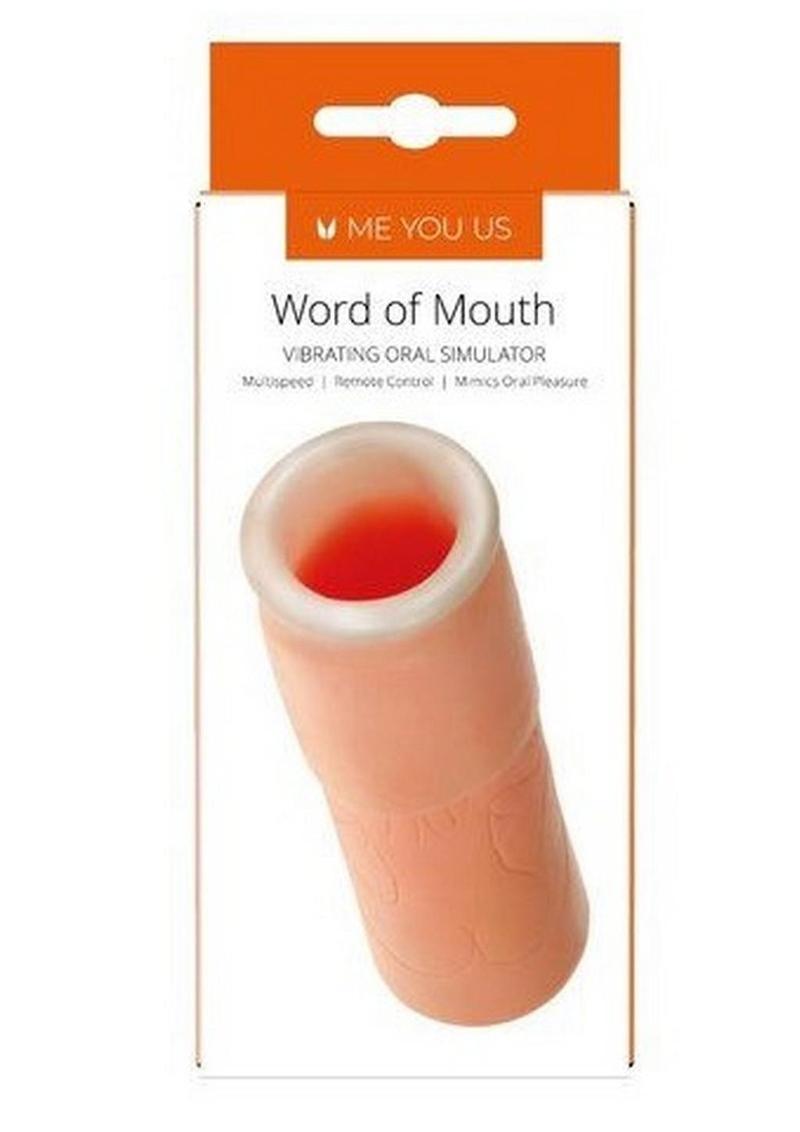 ME YOU US Word Of Mouth Vibrating Masturbator with Remote Control - Vanilla