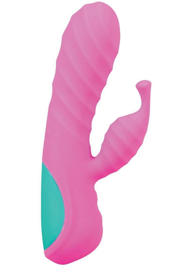 Mood Play Rechargeable Silicone Mini Power Rabbit Vibrator - Pink