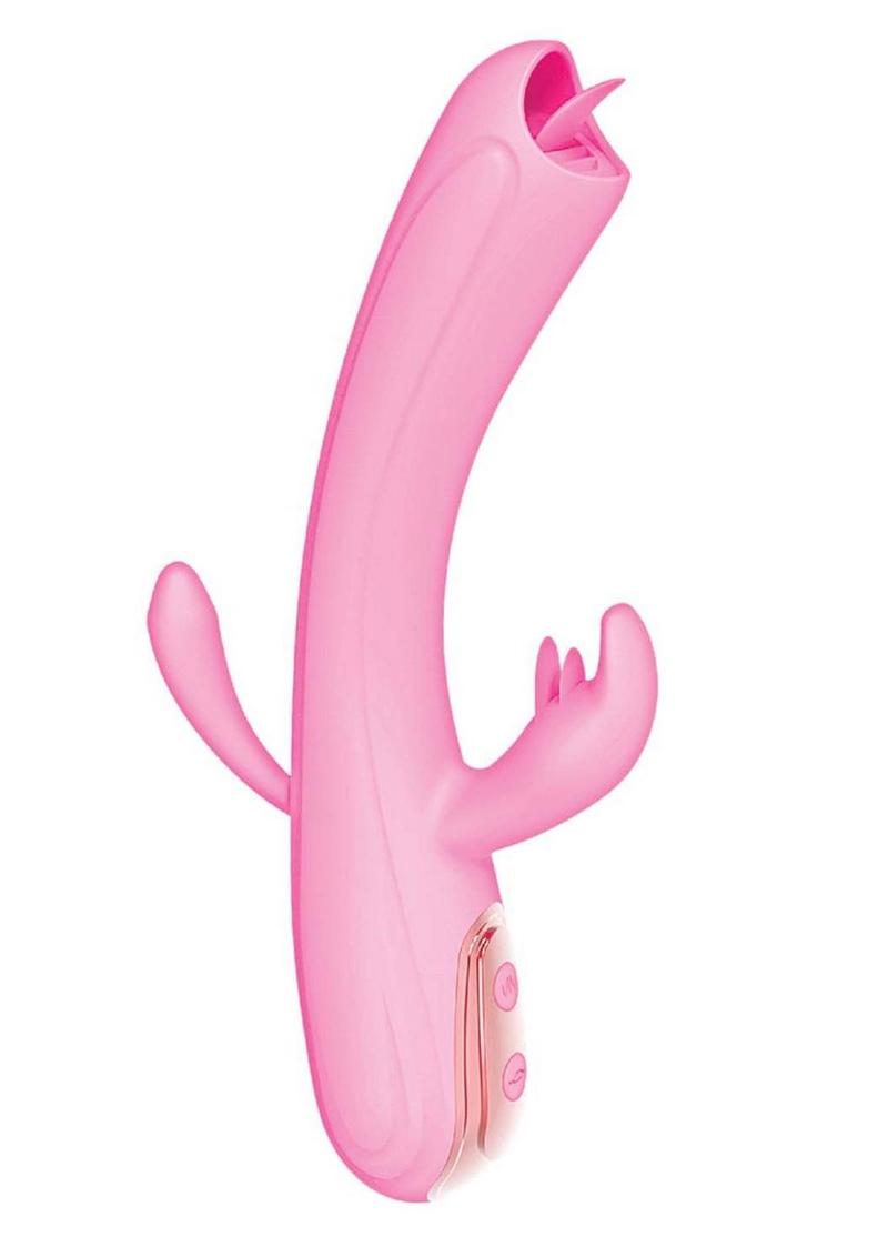My Secret Fantasy Rechargeable Silicone Flickering Tongue Vibrator - Pink