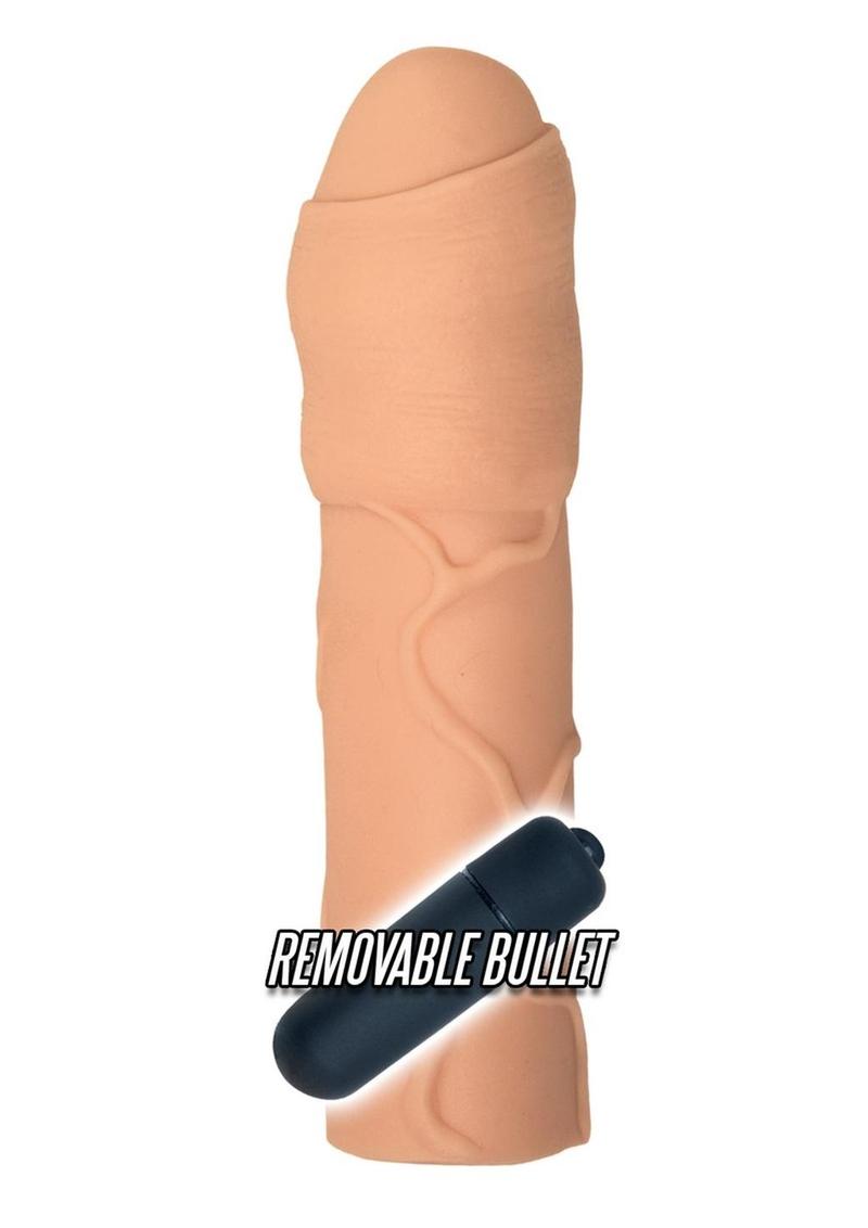 Natural Realskin Uncircumcised Xtender Vibrating Sleeve - Vanilla