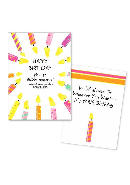 Naughty Greeting Card - Happy Birthday Now Go Blow