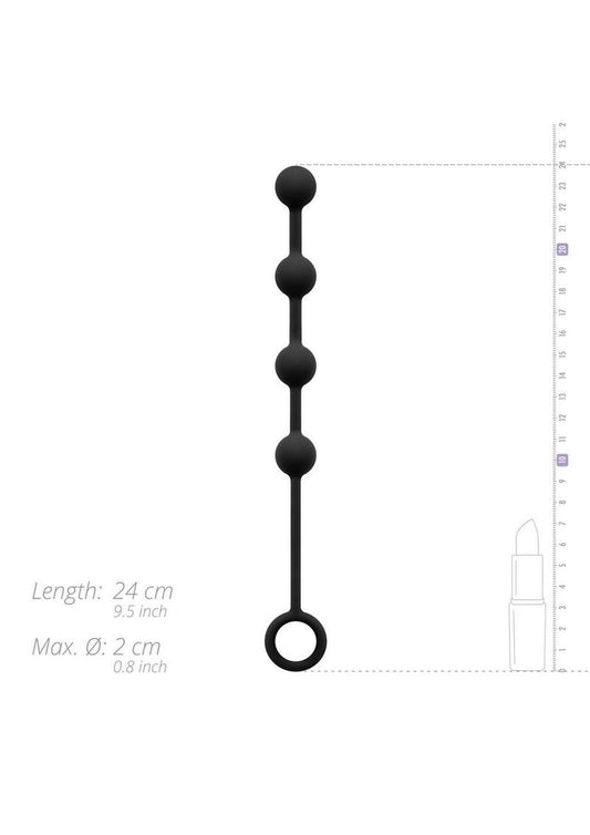 Nexus Excite Silicone Anal Beads - Black - Small