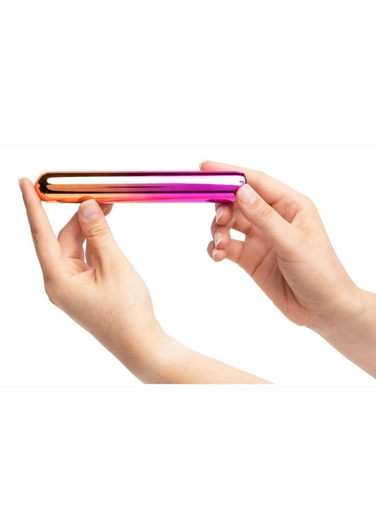 Nu Sensuelle Aluminium Rumba Rechargeable Warming Bullet - Metal/Multicolor/Rainbow