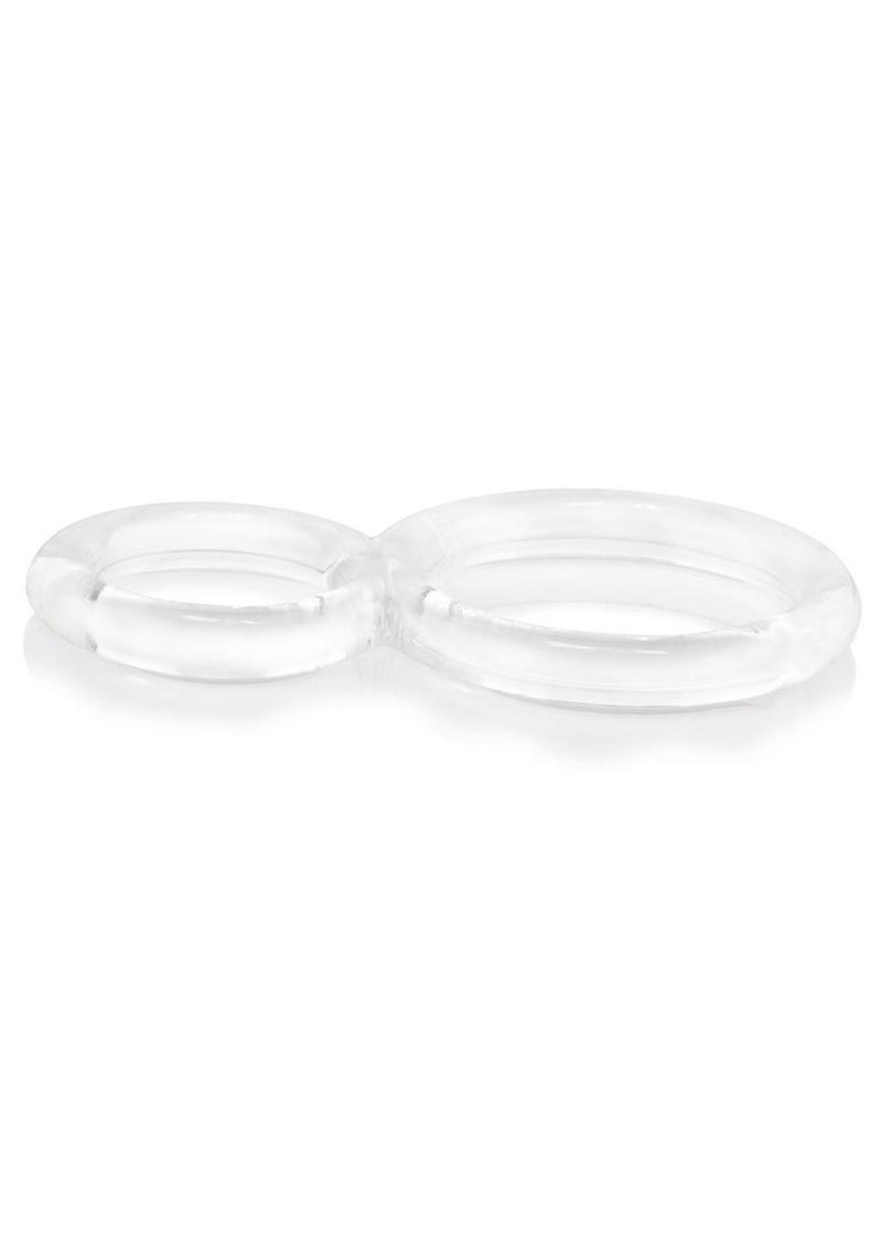 Ofinity Super Stretchy Double Silicone Cock Ring Waterproof - Clear