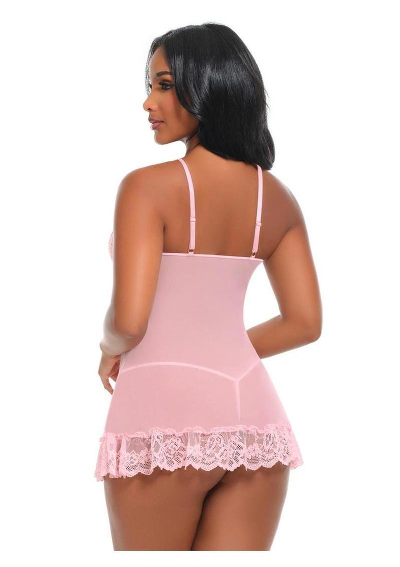 Oh LA LA Cheri Forever Valentine Babydoll - Pink - Large