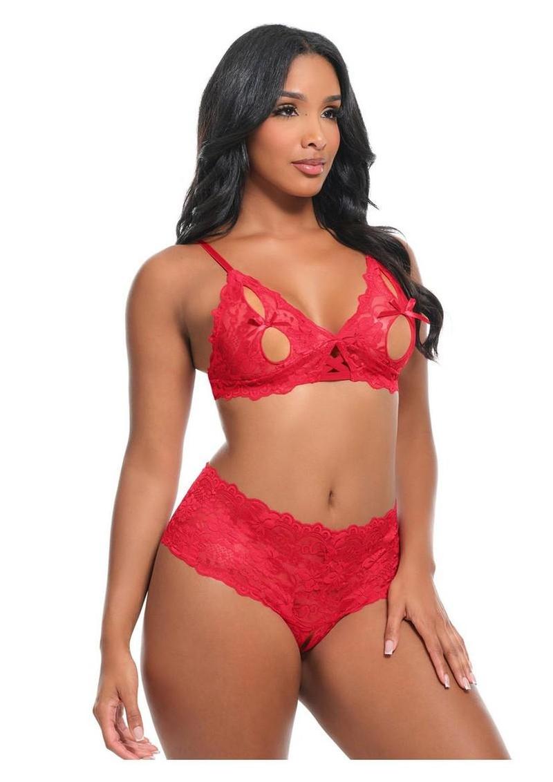 Oh LA LA Cheri Goodnight Kiss - Red - Large/XLarge - 2 Piece/Set