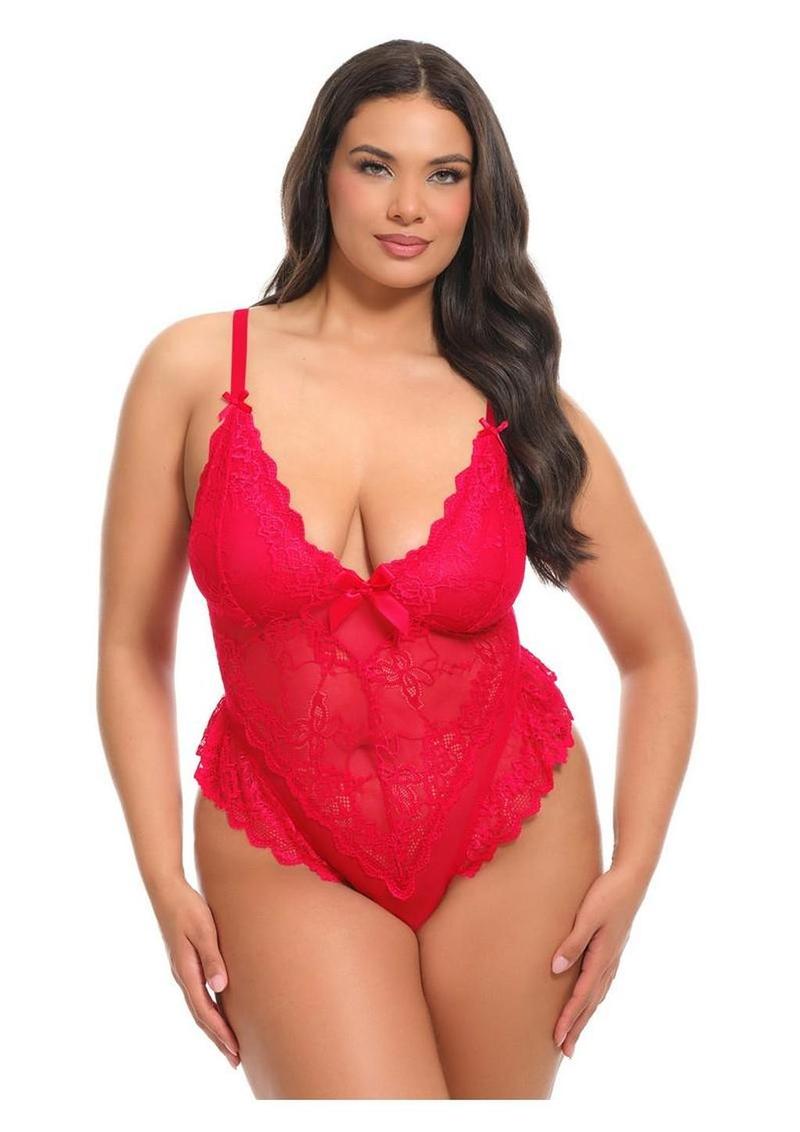 Oh LA LA Cheri Valentine Teddy - 1x/2x - Red