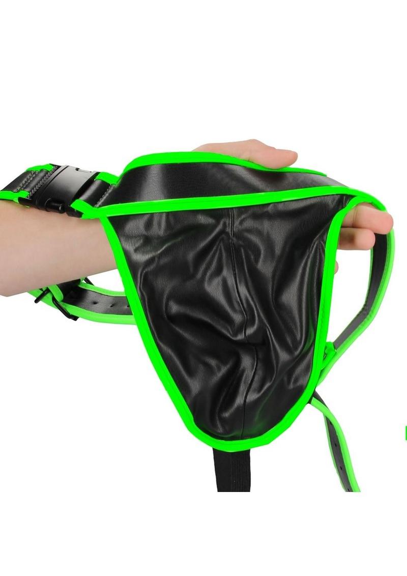 Ouch! Buckle Jock Strap - Black/Glow In The Dark/Green - Large/XLarge