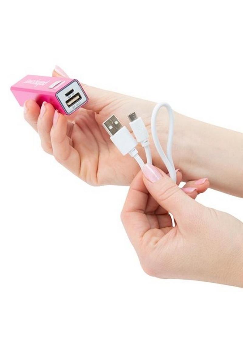 Palmpower Plug and Play Rechargeable Silicone Wand Massager - Gray/Pink