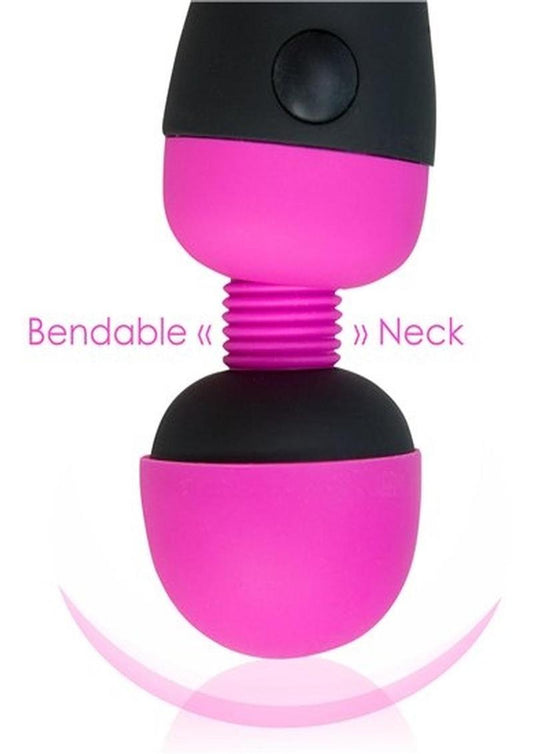 Palmpower Rechargeable Silicone Personal Wand Massager - Fuschia - Pink