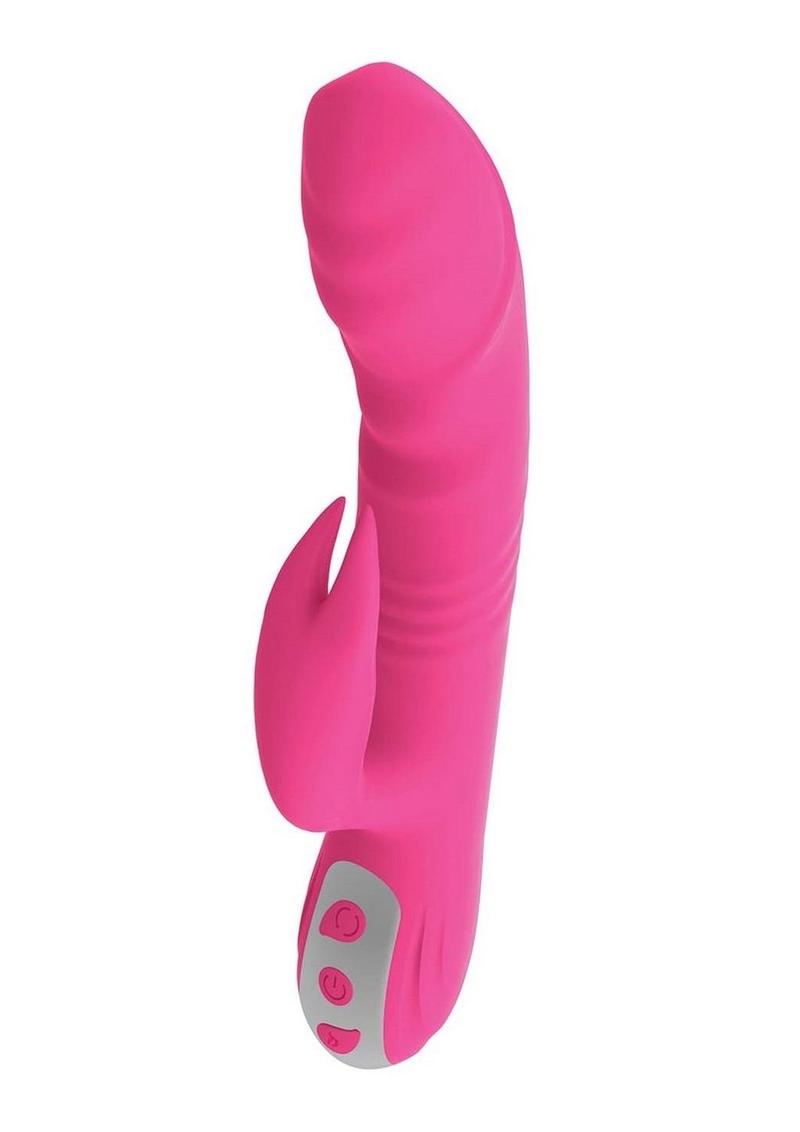 Passion Tickler Heat Up Rechargeable Silicone Rabbit Vibrator - Pink
