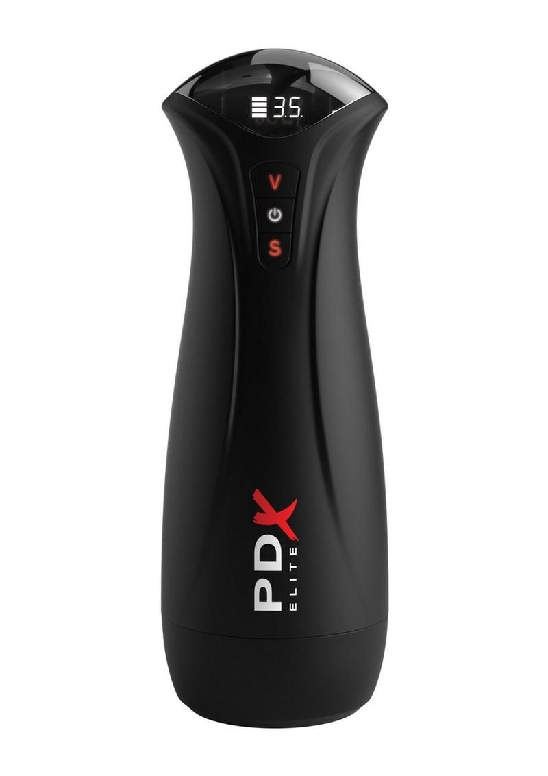 Pdx Elite Fap-Gasm Rechargeable Male Masturbator - Black/Frosted - Black/White