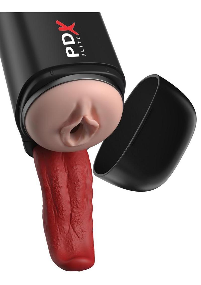 Pdx Elite Fuck-O-Matic Ultra Drive Rechargeable Masturbator with Tongue - Vanilla