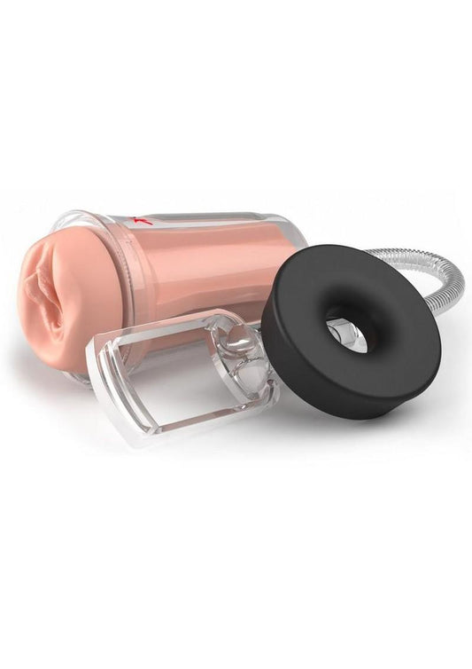 Pdx Extreme Wet Pussies Self Lubricating Pump System Deep Suck - Clear/Vanilla