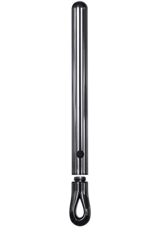 Pen Pal Rechargeable Compact Stainless Steel Vibrator - Black Chrome - Black