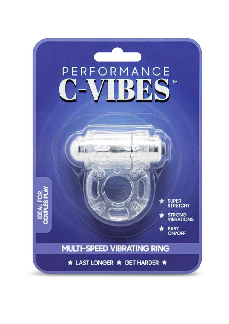 Performance C-Vibes Multi-Speed Vibrating Cock Ring - Clear/Silver
