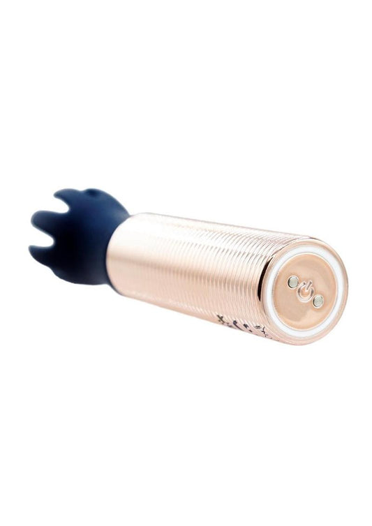 Pillow Talk Secrets Desires Rechargeable Silicone Bullet - Blue/Navy Blue/Rose Gold - 6 Piece/Set