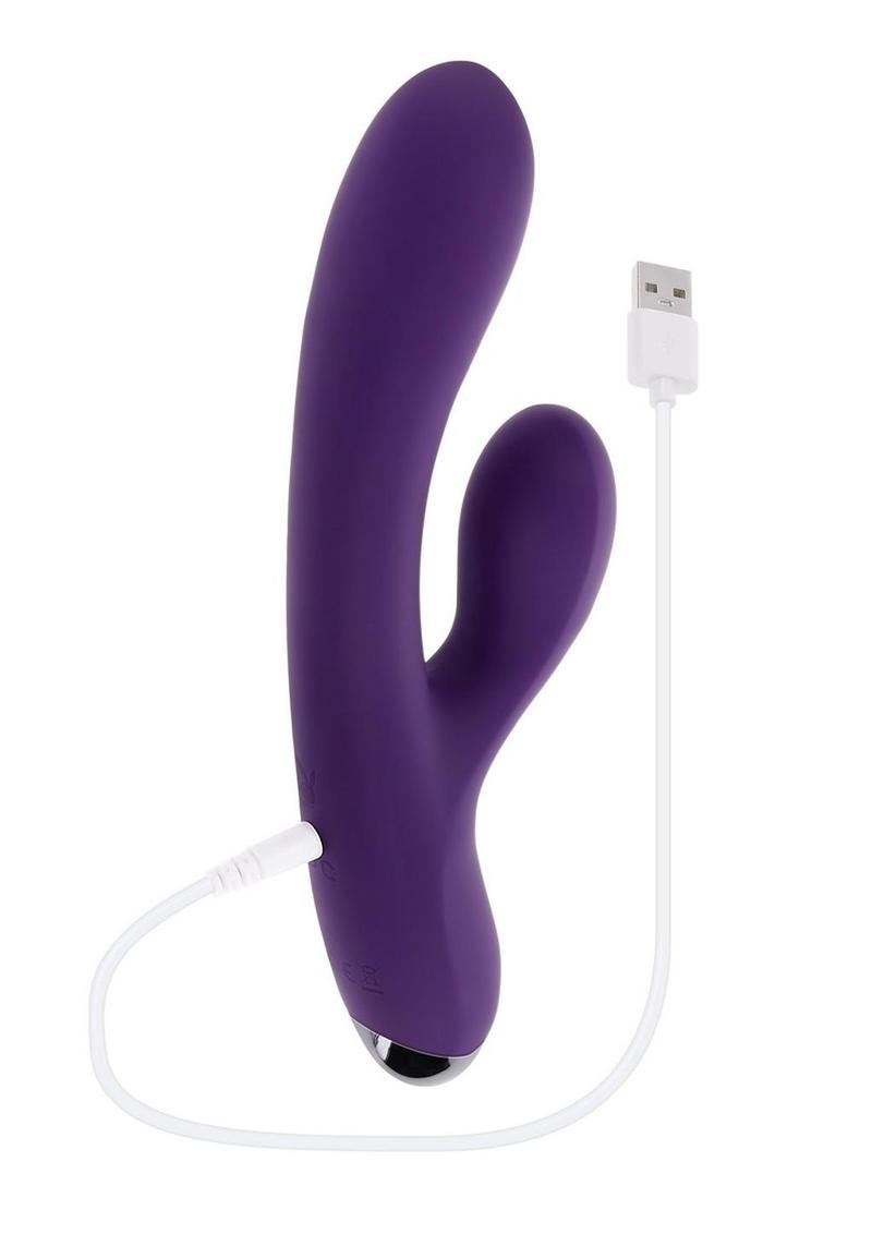 Playboy New Crush Rechargeable Silicone Dual Vibrator - Purple