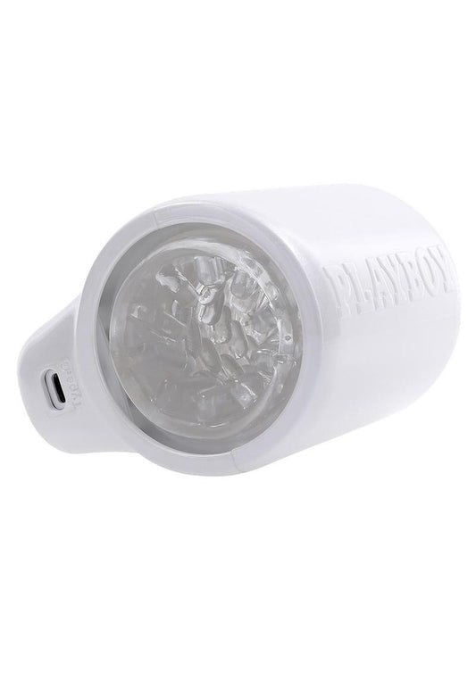 Playboy Spin Doctor Rechargeable Dual End Masturbator - Clear/White