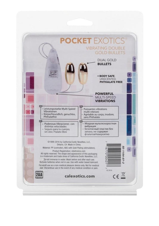 Pocket Exotics Vibrating Double Gold Bullets - Gold
