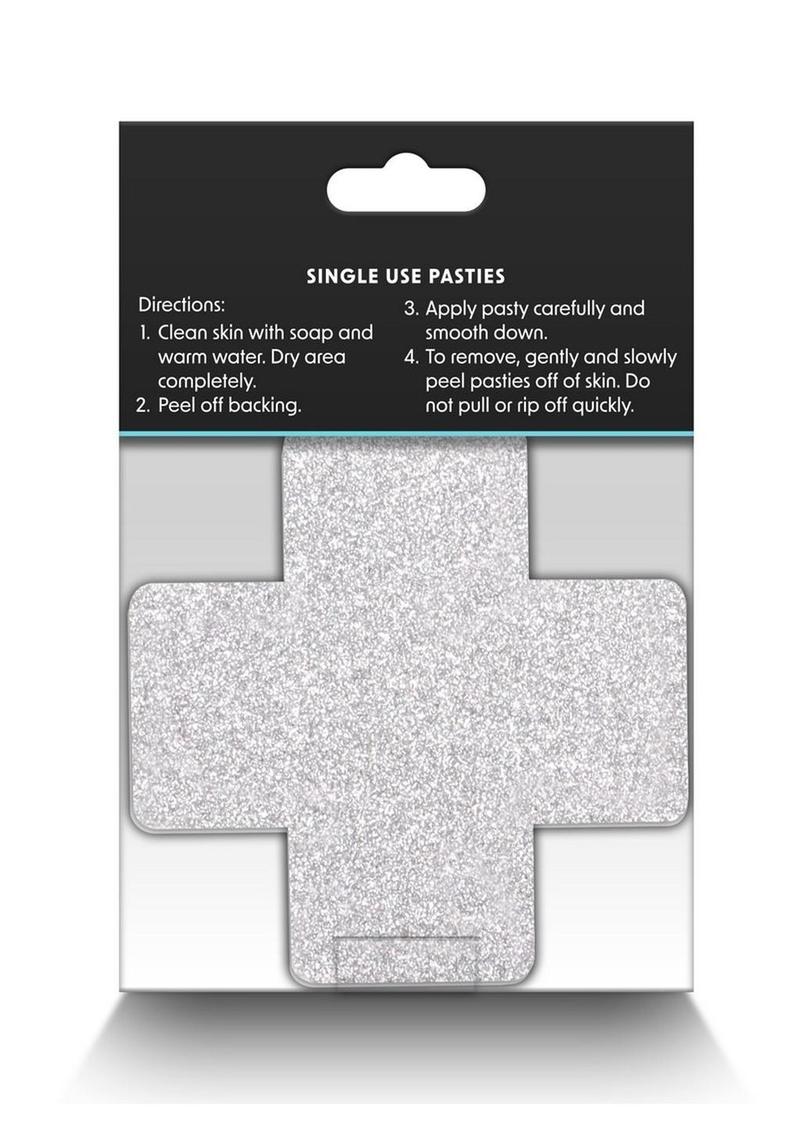 Pretty Pasties Glitter Cross - Red/Silver