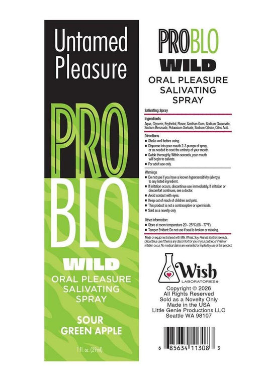 Problo Wild Mouthwatering Salivating Spray 1oz - Sour - Green Apple