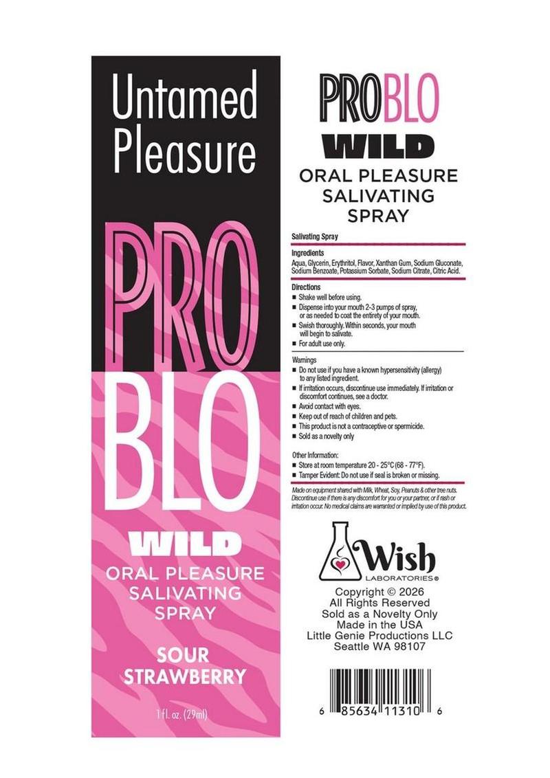 Problo Wild Mouthwatering Salivating Spray 1oz - Sour Strawberry