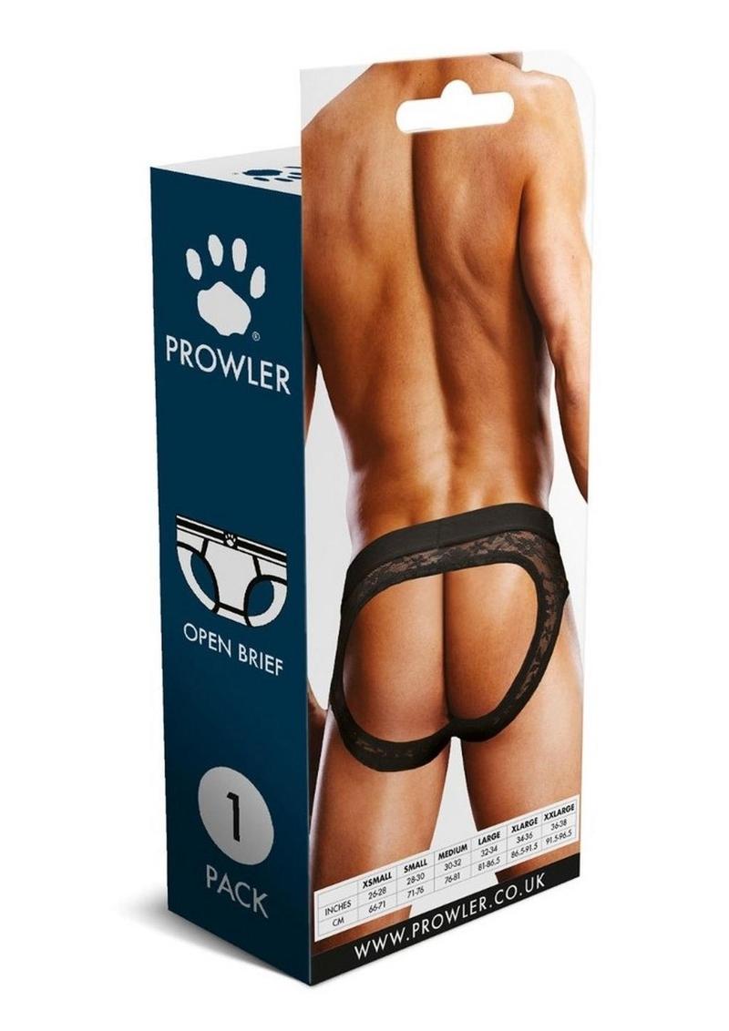 Prowler Lace Open Brief - Black - XLarge