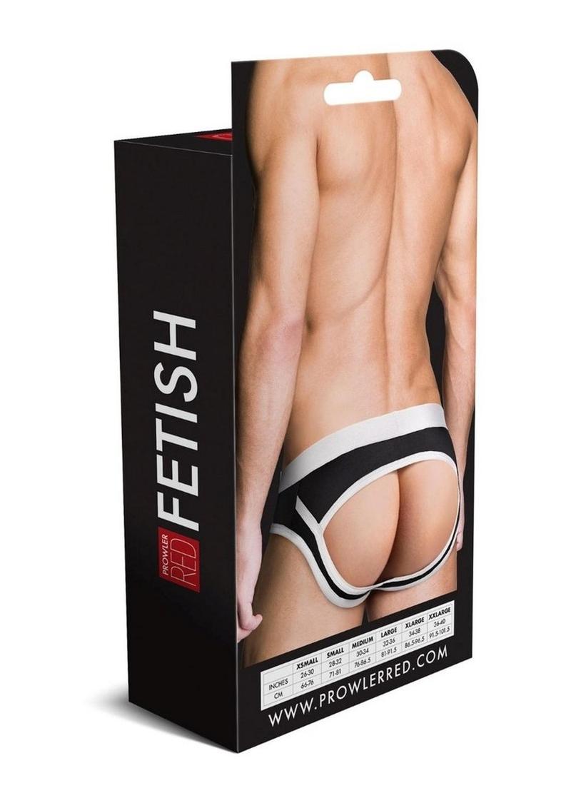 Prowler Red Ass-Less Brief - Black/White - Large